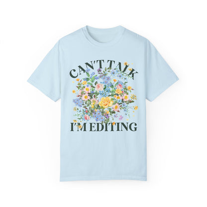 Floral Editing Day Tee Shirt for Wedding Photographer