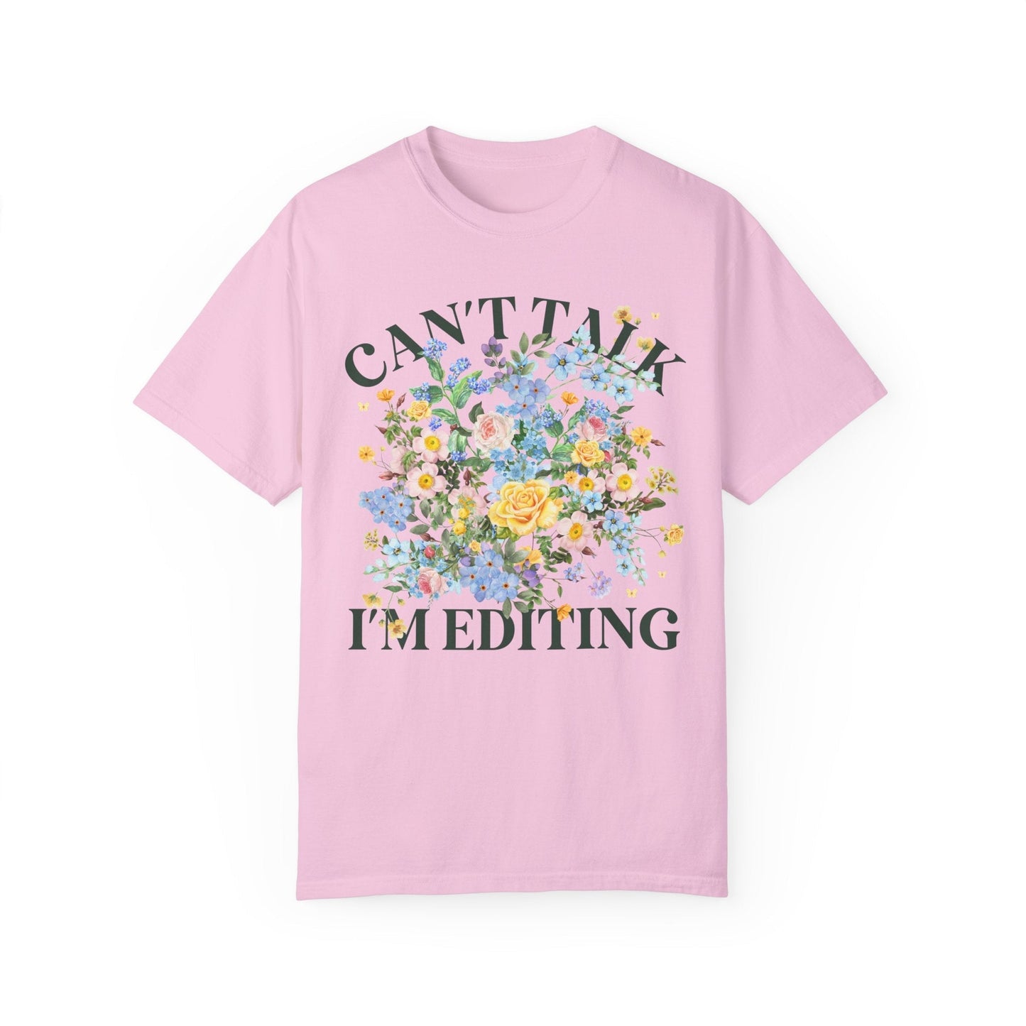 Floral Editing Day Tee Shirt for Wedding Photographer