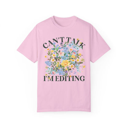Floral Editing Day Tee Shirt for Wedding Photographer