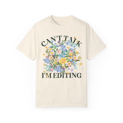 Floral Editing Day Tee Shirt for Wedding Photographer