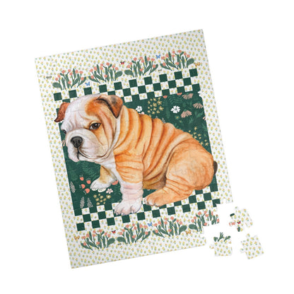Floral English Bulldog Puzzle