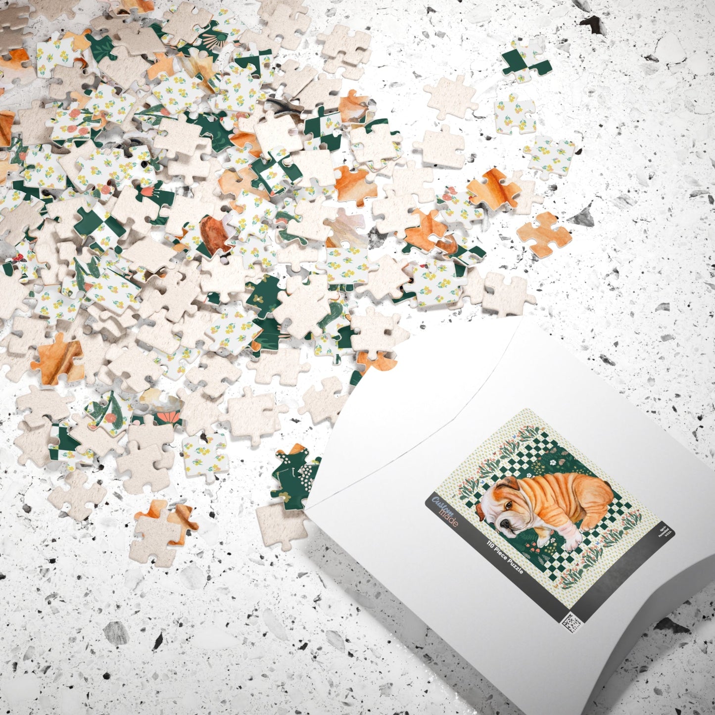 Floral English Bulldog Puzzle