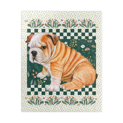 Floral English Bulldog Puzzle