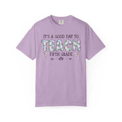 Floral Fifth Grade Teacher Tee