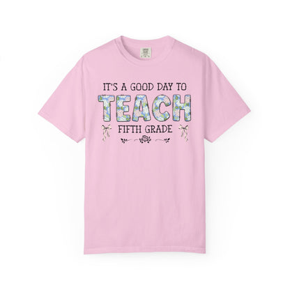 Floral Fifth Grade Teacher Tee