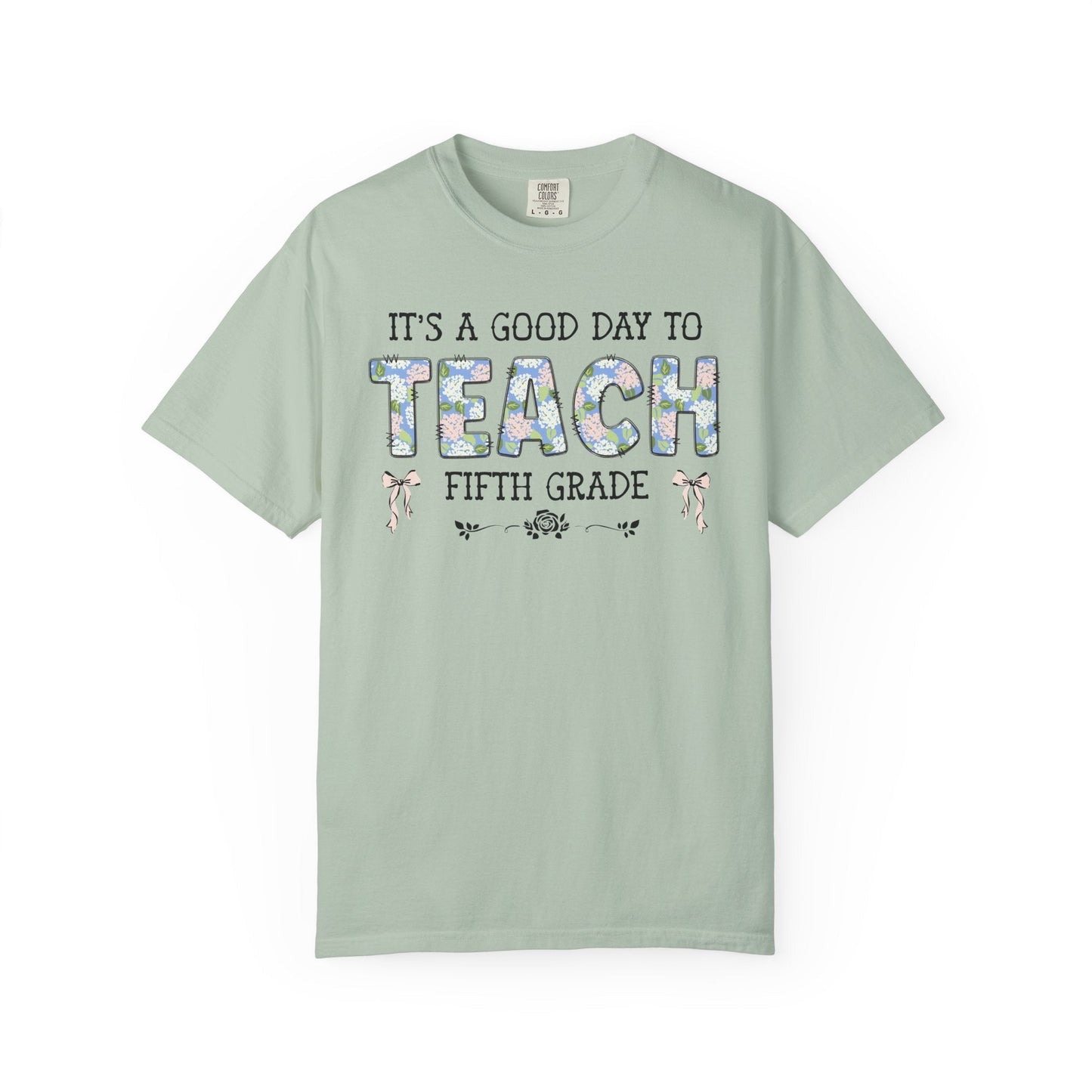 Floral Fifth Grade Teacher Tee