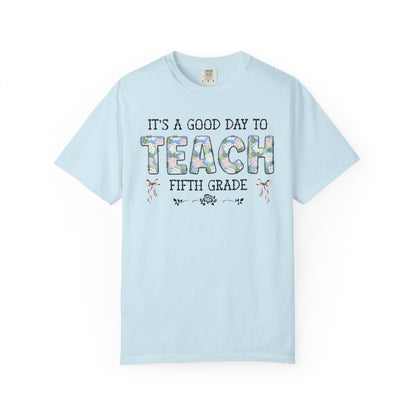 Floral Fifth Grade Teacher Tee