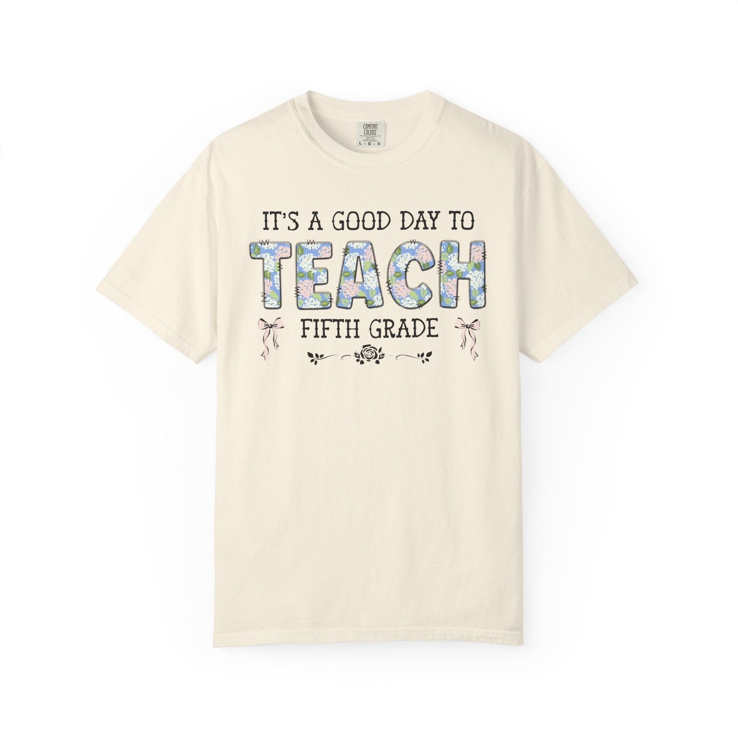 Floral Fifth Grade Teacher Tee
