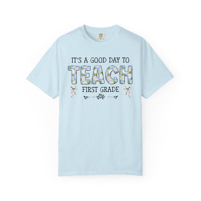 Floral First Grade Teacher Tee