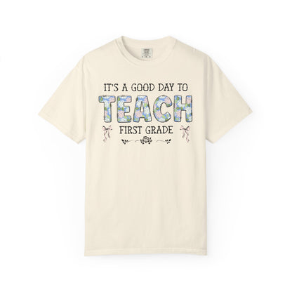 Floral First Grade Teacher Tee