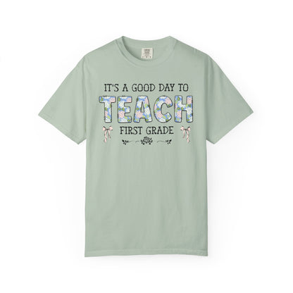 Floral First Grade Teacher Tee