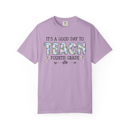 Floral Fourth Grade Teacher Tee
