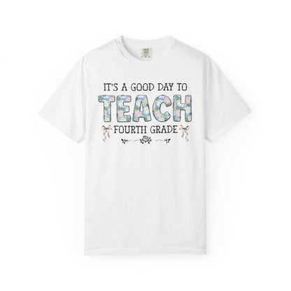 Floral Fourth Grade Teacher Tee