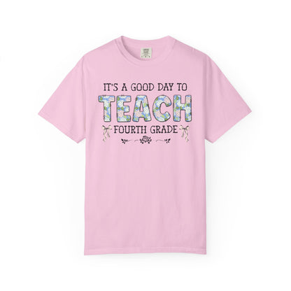 Floral Fourth Grade Teacher Tee