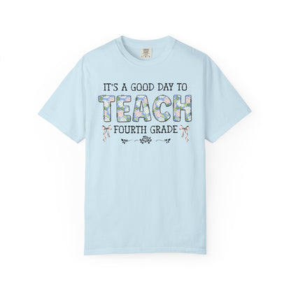 Floral Fourth Grade Teacher Tee