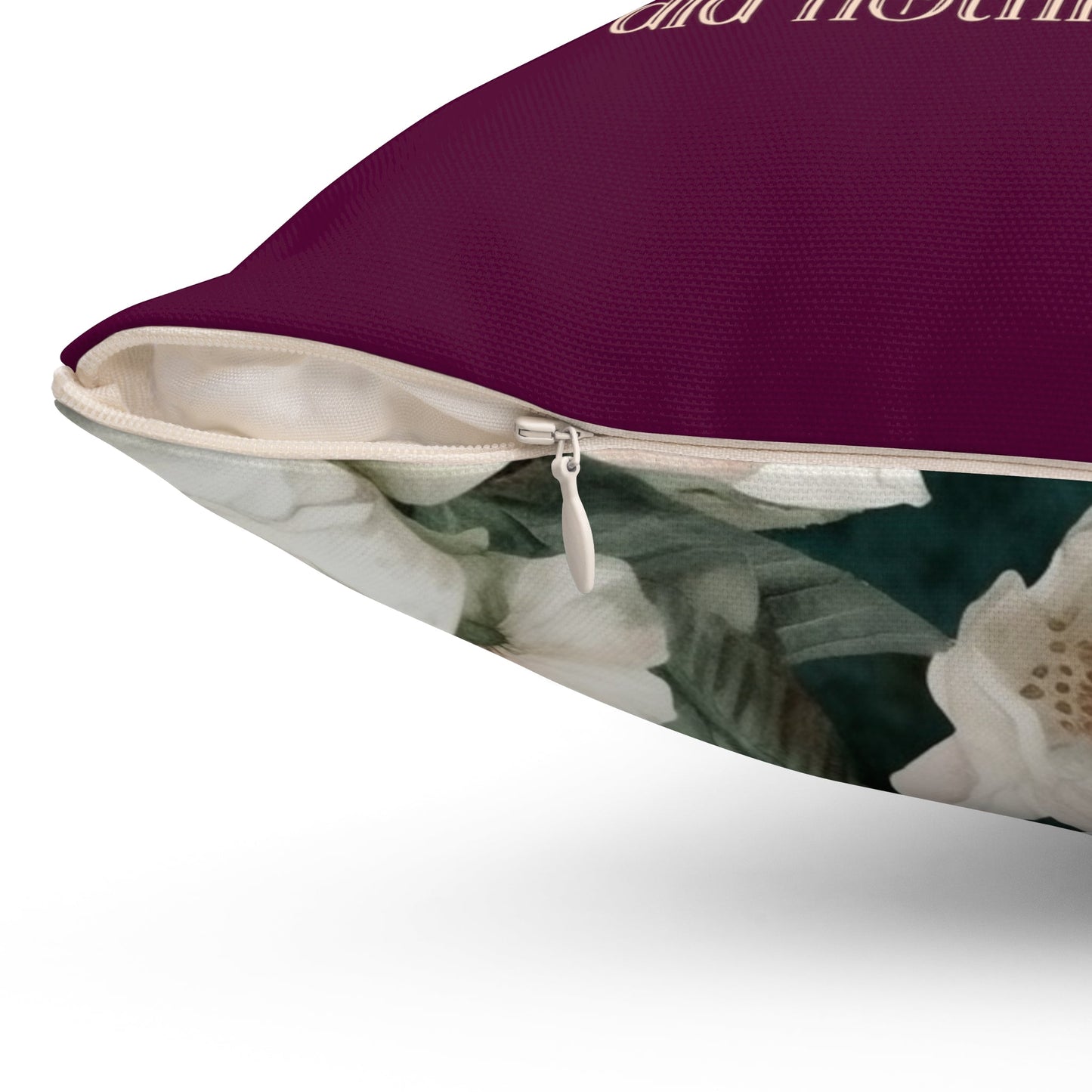 Floral History Pillow with Roses: Anne Boleyn Did Nothing Wrong | Cute Tudor History Pillow