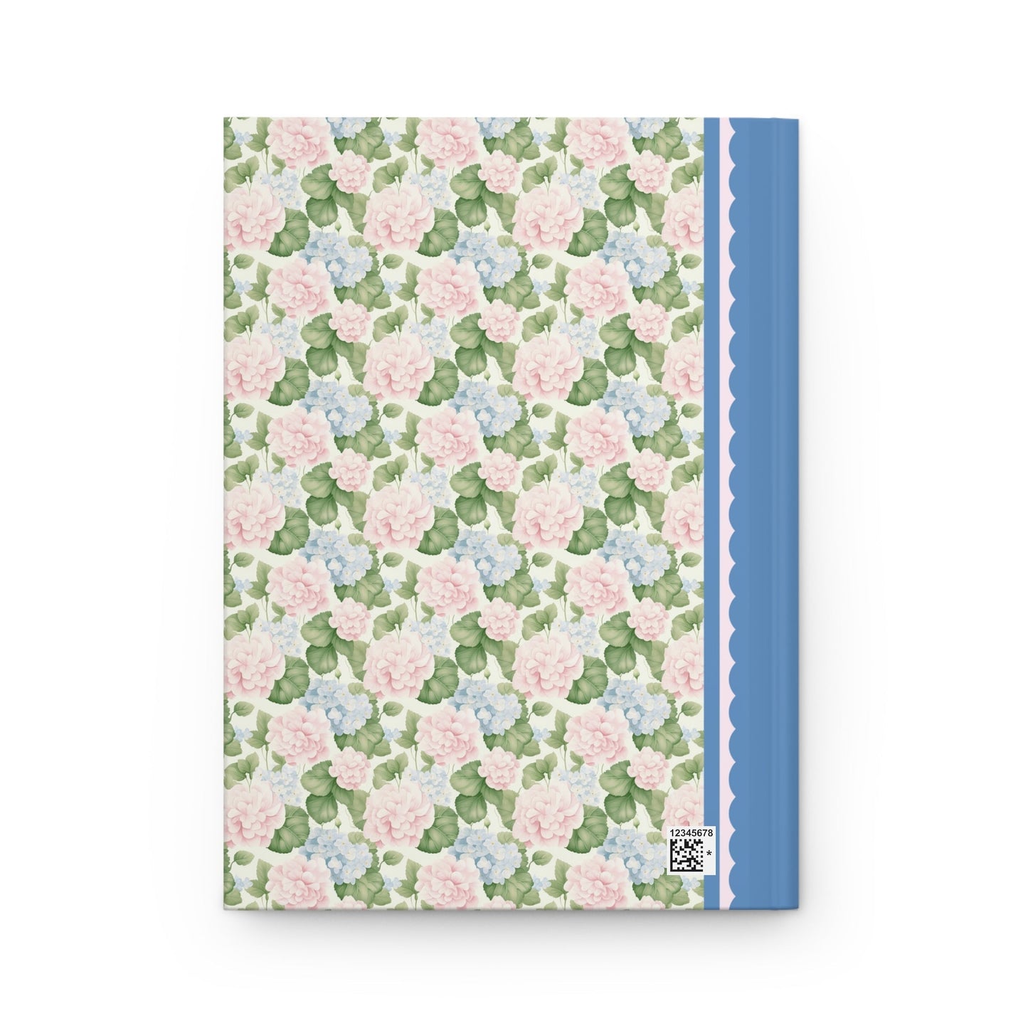 Floral Initial Notebook with Butterflies and Ribbon, Pastel Striped Hardcover Notebook with Flowers: I