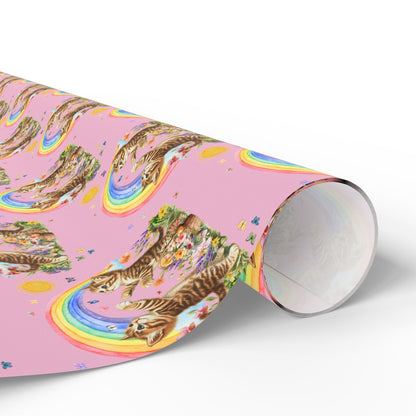 Floral Kitten Wrapping Paper