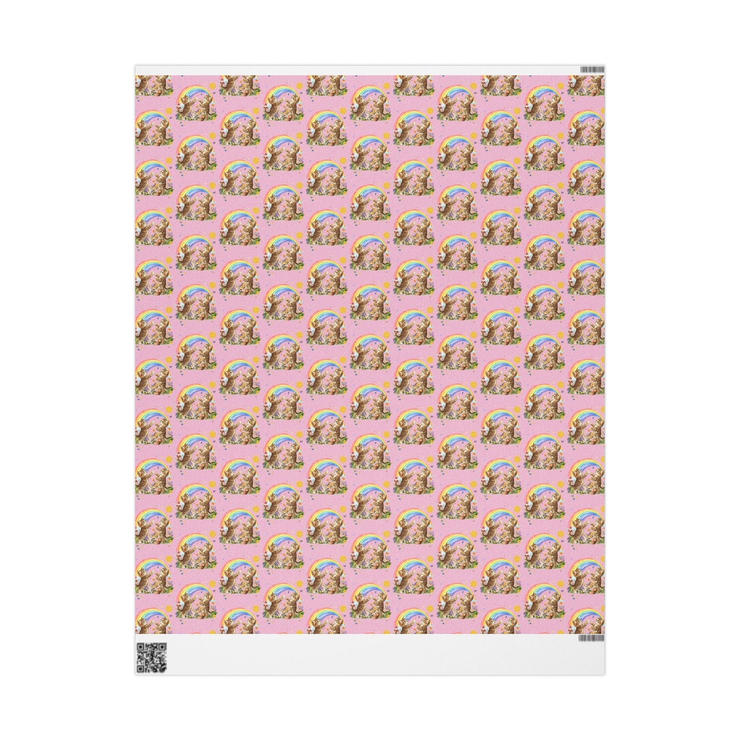 Floral Kitten Wrapping Paper