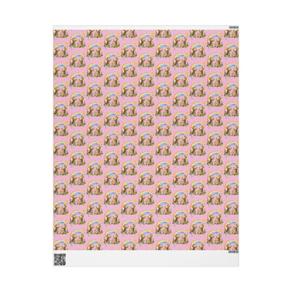 Floral Kitten Wrapping Paper