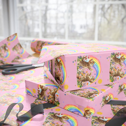 Floral Kitten Wrapping Paper
