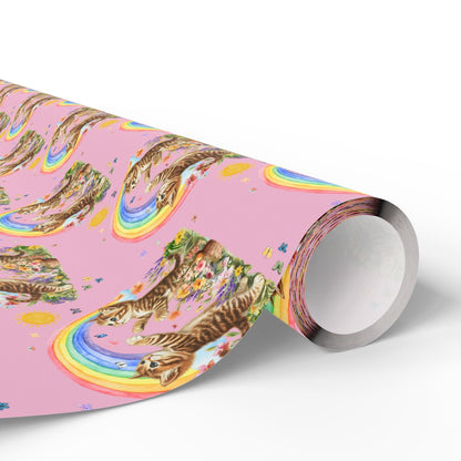 Floral Kitten Wrapping Paper
