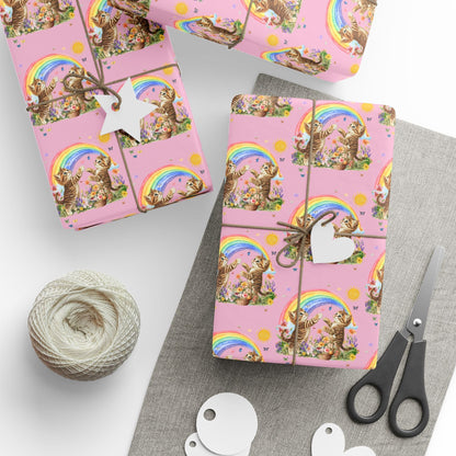 Floral Kitten Wrapping Paper
