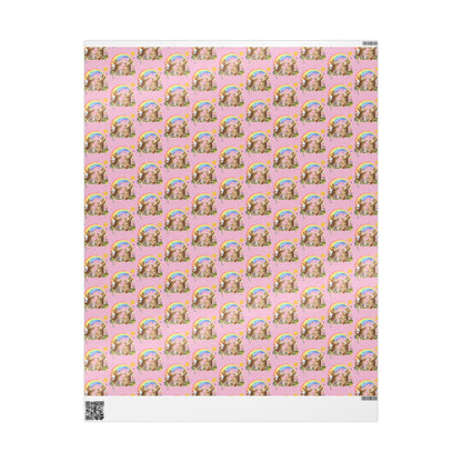 Floral Kitten Wrapping Paper