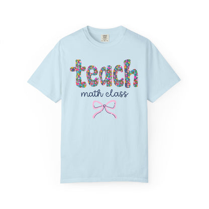 Floral Math Teacher Tee