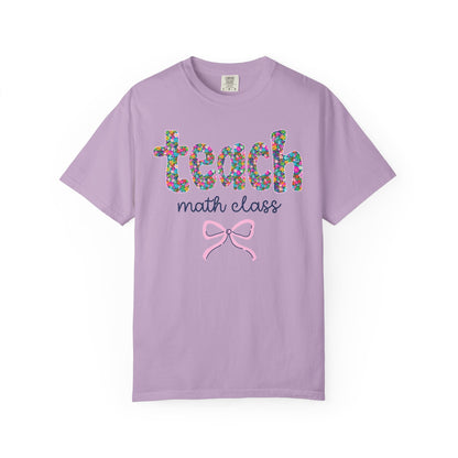 Floral Math Teacher Tee