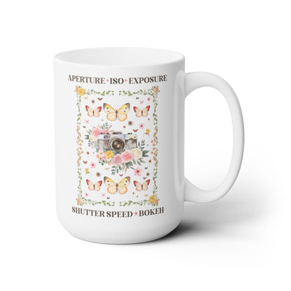 Floral Photographer Coffee Mug with Photography Terms