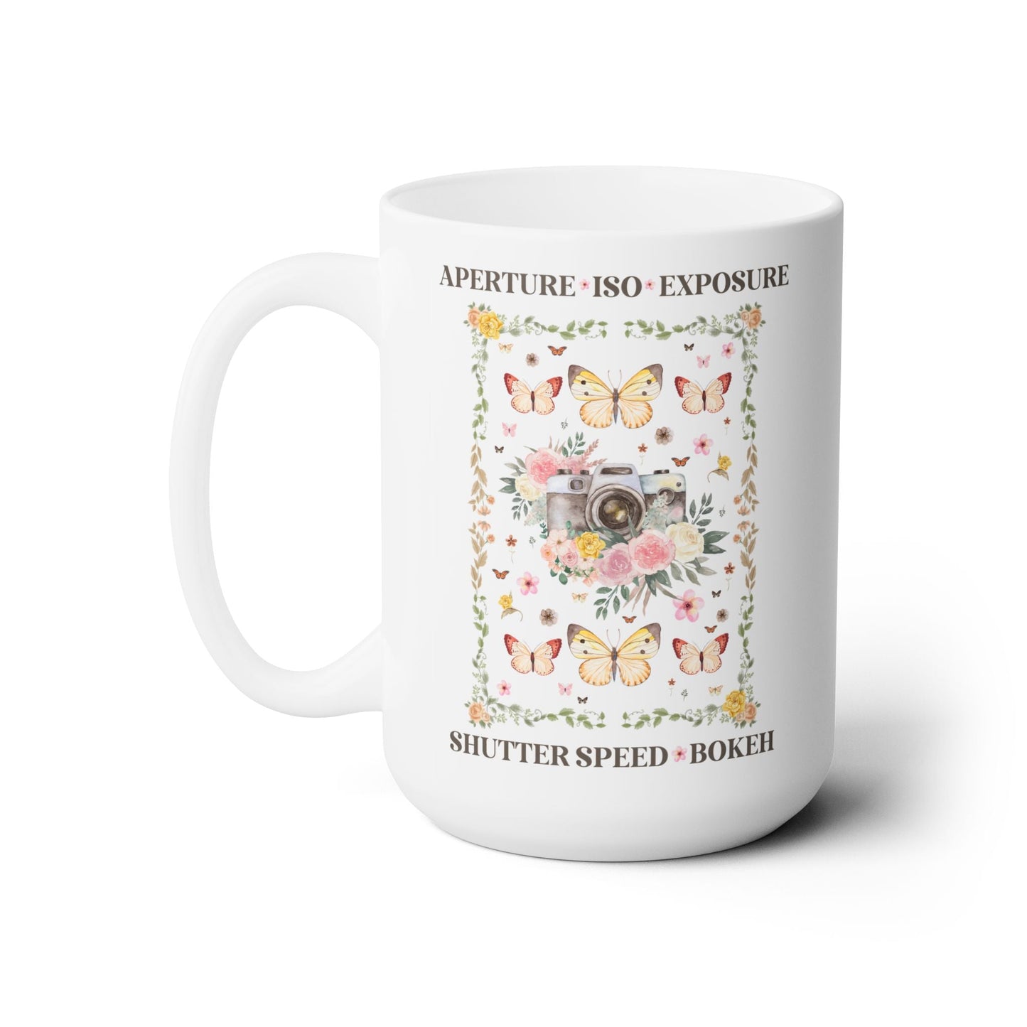 Floral Photographer Coffee Mug with Photography Terms
