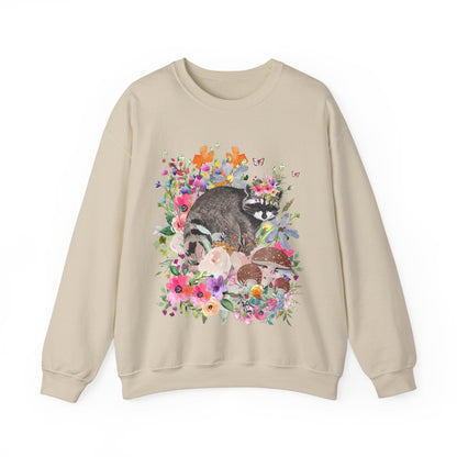 Floral Raccoon Sweatshirt