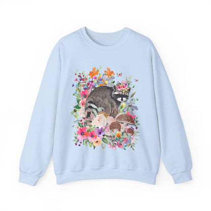 Floral Raccoon Sweatshirt