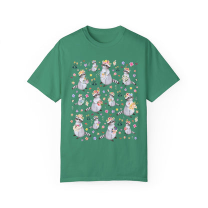 Floral Raccoon Tee Shirt