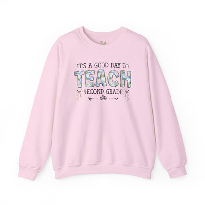 Floral Second Grade Teacher Sweatshirt