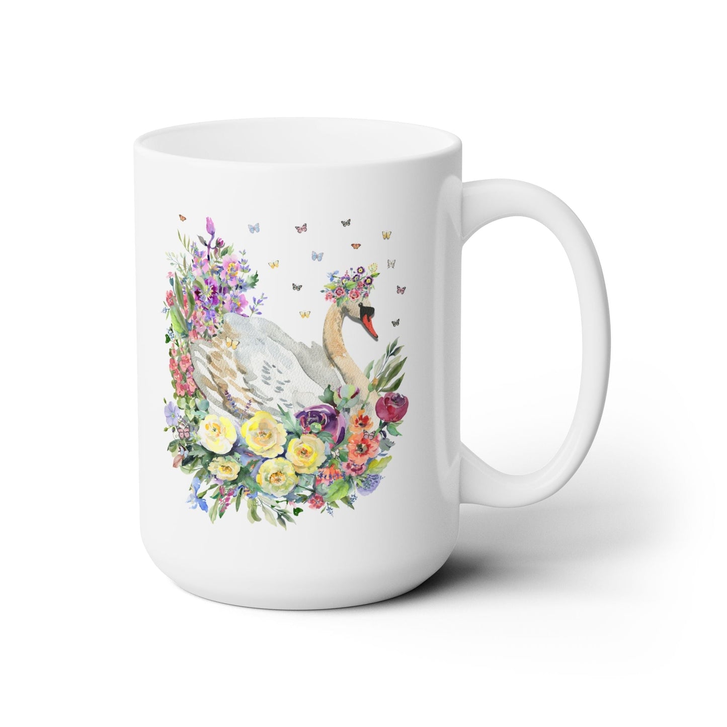 Floral Swan Coffee Mug
