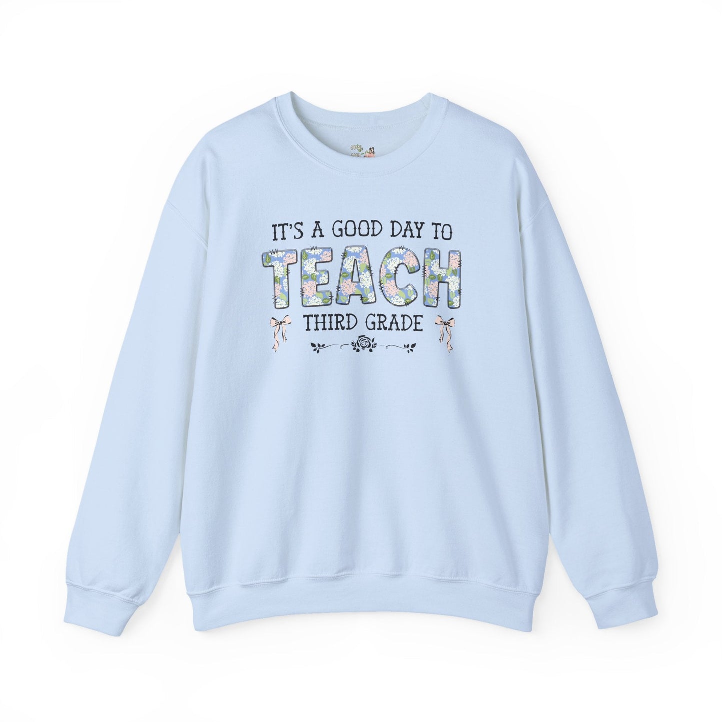 Floral Third Grade Teacher Sweatshirt