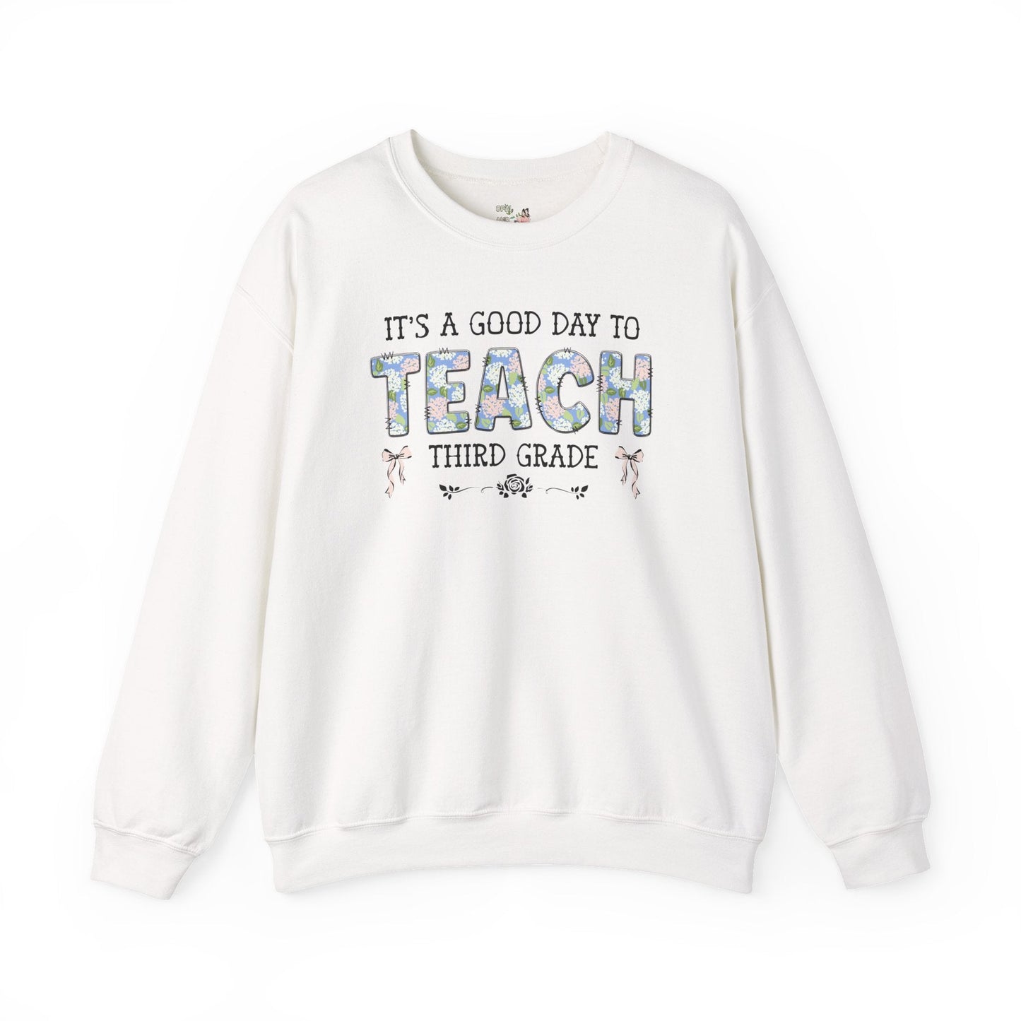 Floral Third Grade Teacher Sweatshirt