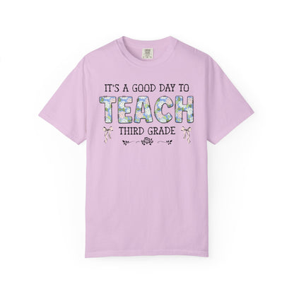 Floral Third Grade Teacher Tee Shirt