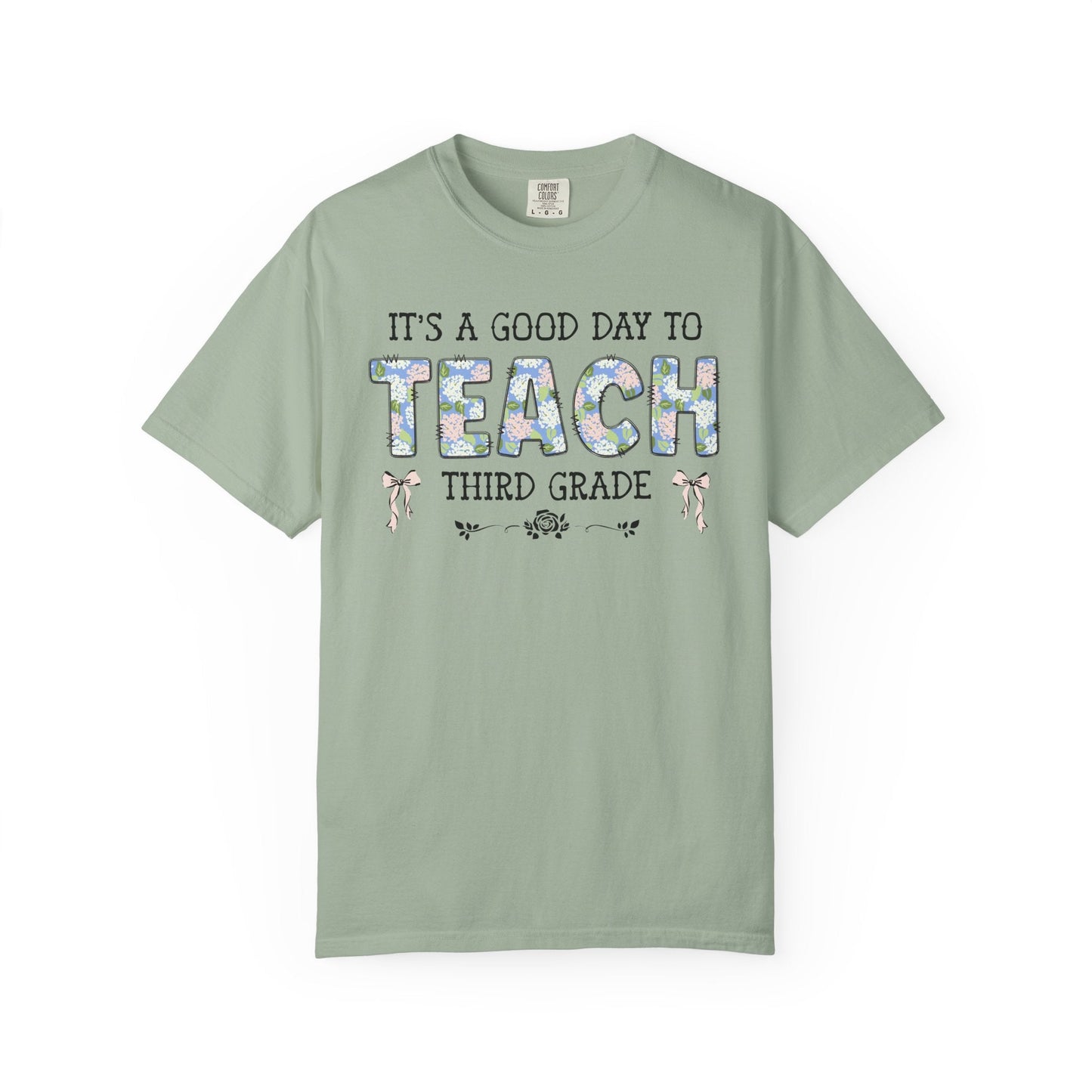 Floral Third Grade Teacher Tee Shirt