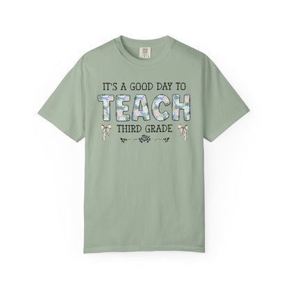 Floral Third Grade Teacher Tee Shirt
