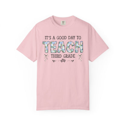 Floral Third Grade Teacher Tee Shirt