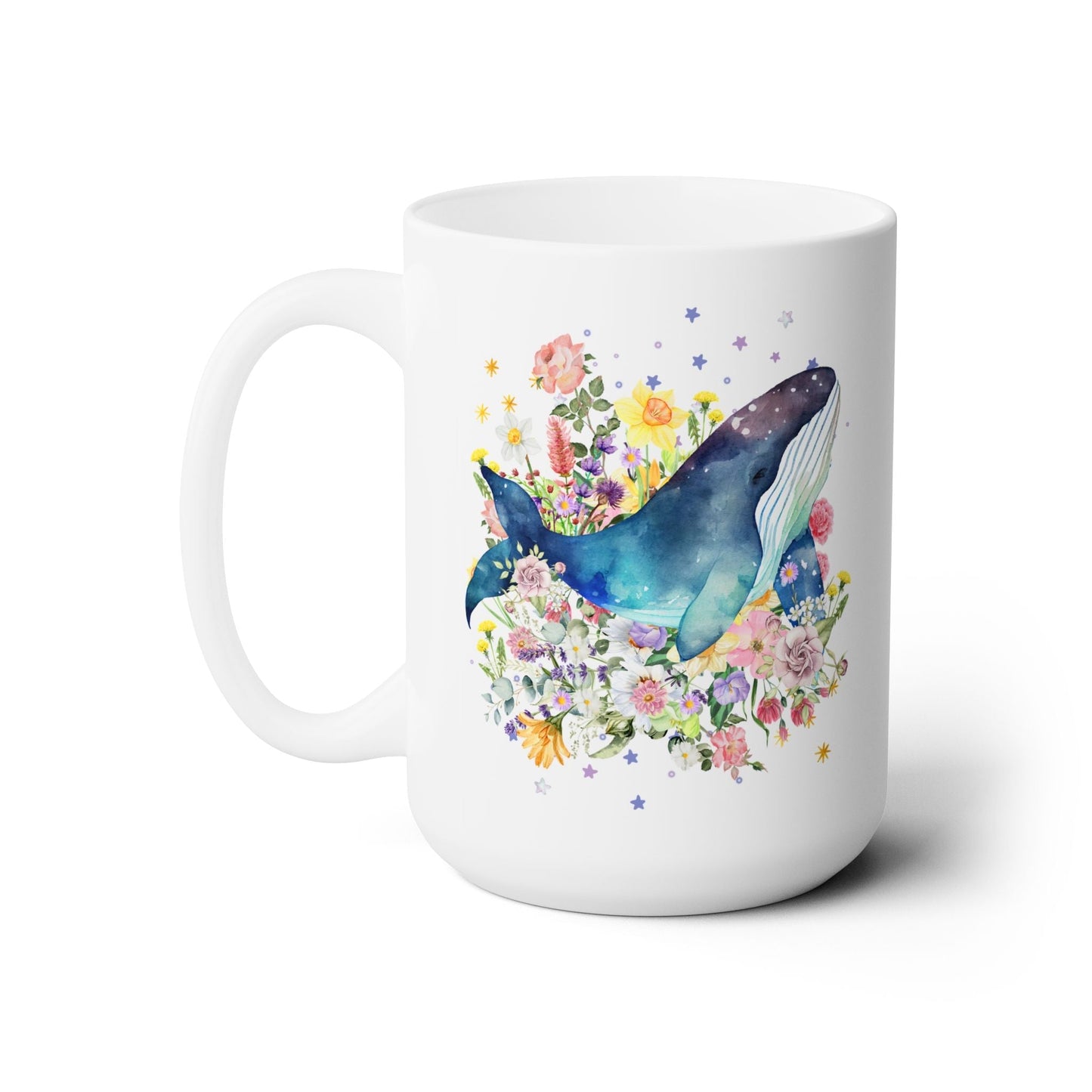 Floral Whale Coffee Mug