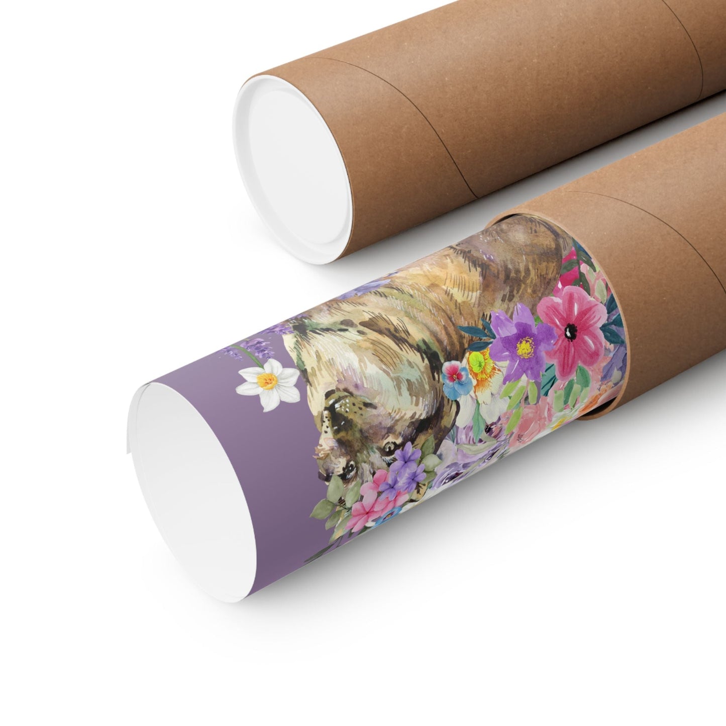 Floral Wolf Poster Print