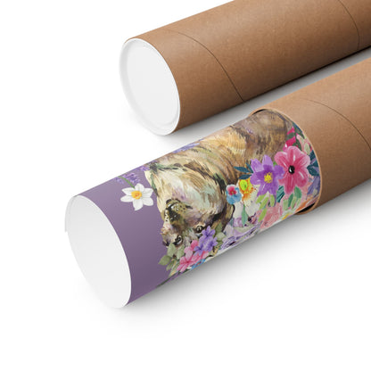 Floral Wolf Poster Print