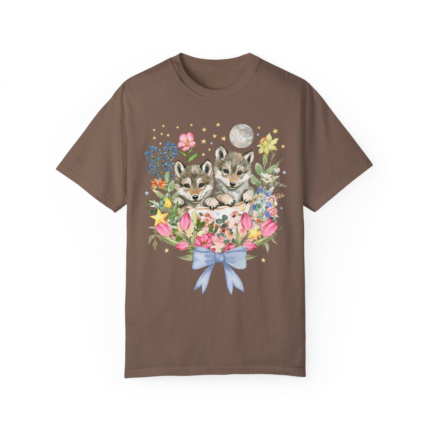 Floral Wolf Pup Tee