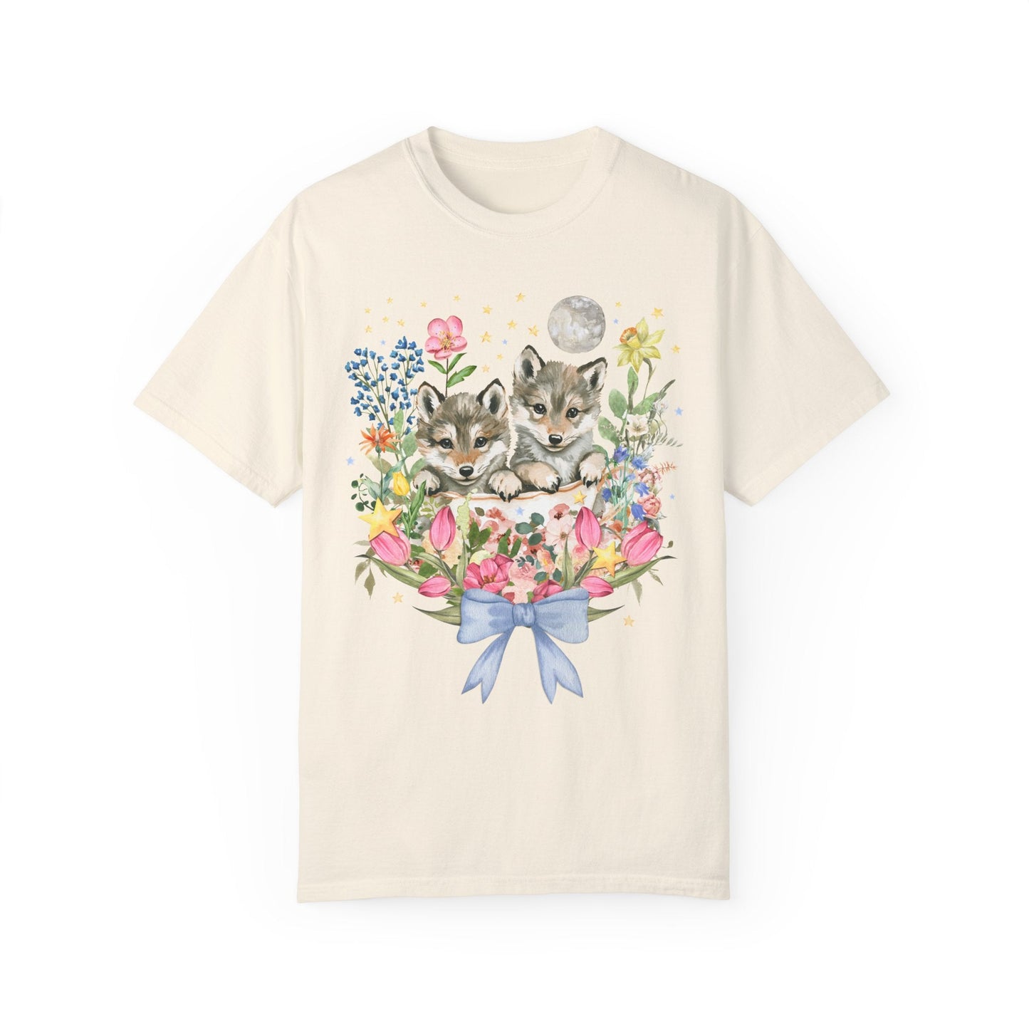 Floral Wolf Pup Tee