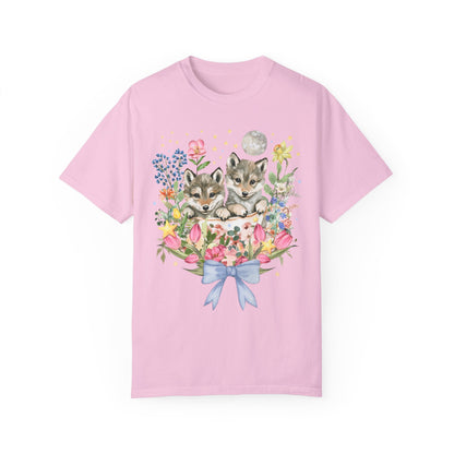 Floral Wolf Pup Tee