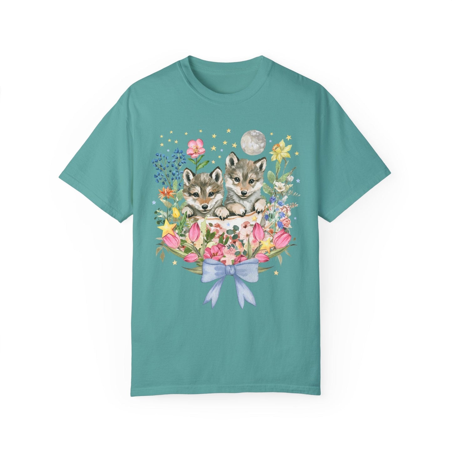 Floral Wolf Pup Tee